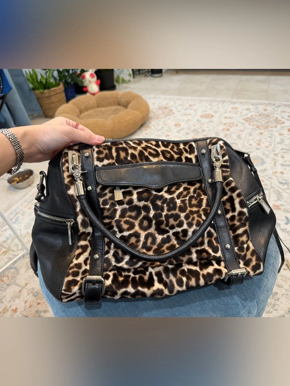 Rebecca Minkoff y2k Black Leather Satchel with Silver Hardware